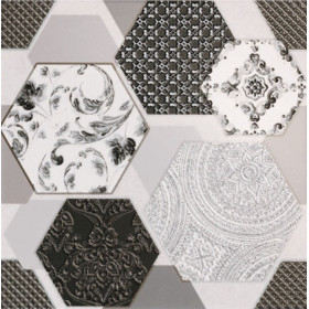 FORMELLA ESAGONA GRIS